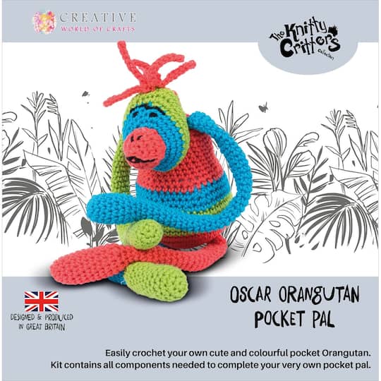 Creative Expressions Oscar Orangutan Knitty Critters Pocket Pal Crochet Kit